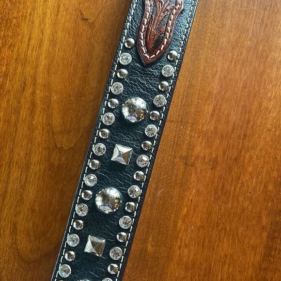 Nocona Unisex Pro Series Rhinestone & Stud Western Belt - 34 - Picture 8 of 9
